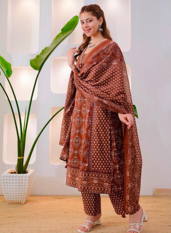 Jaipuri a line 3pcs wholesale rate kurtis in mumbai